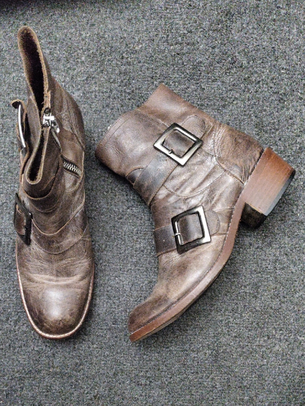 Cordani Brown Leather Buckle Ankle Boots